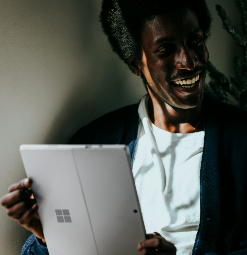 Person with iPad

